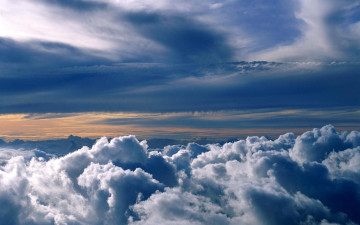 Картинка природа облака рассвет небо высота слои