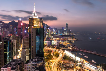 Картинка hongkong города гонконг+ китай панорама небоскребы