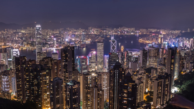 Обои картинки фото hongkong, города, гонконг , китай, небоскребы, панорама