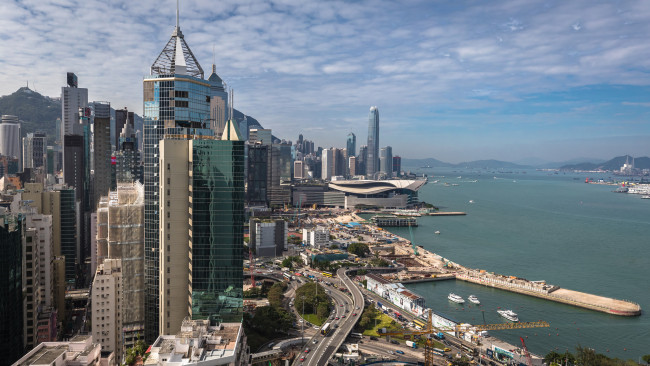 Обои картинки фото hongkong, города, гонконг , китай, небоскребы, панорама