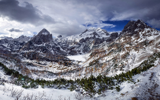 Обои картинки фото природа, горы, снег, вершины