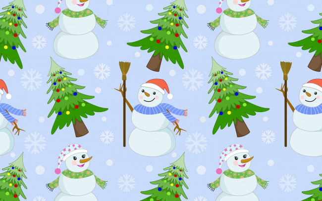 Обои картинки фото праздничные, векторная графика , новый год, узор, фон, украшения, christmas, снеговик, рождество, новый, год