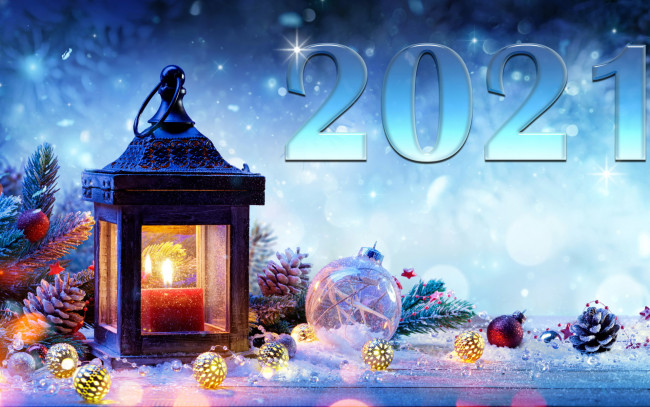 Обои картинки фото праздничные, новогодние свечи, фонарь, год, шарики, шишки, ёлка