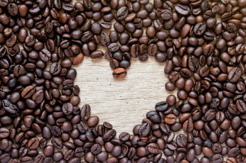 Картинка еда кофе +кофейные+зёрна зерна сердечко