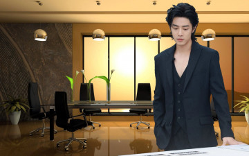 Картинка мужчины xiao+zhan актер костюм стол