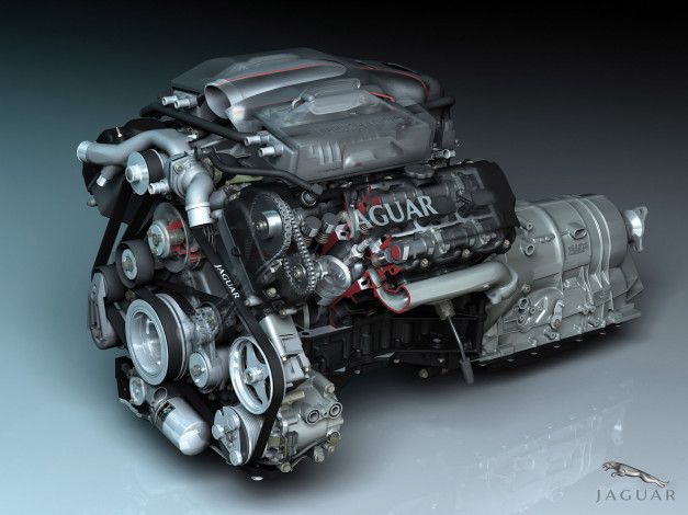 Обои картинки фото 2005, jaguar, type, engine, автомобили, двигатели