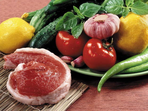 Обои картинки фото еда, мясные, блюда, томаты, помидоры