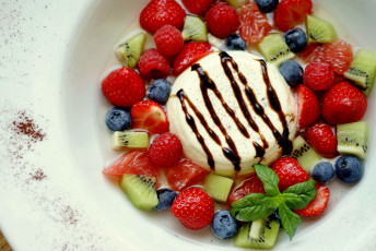 Картинка еда мороженое десерты ягоды панна котта
