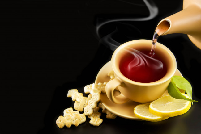 Обои картинки фото еда, напитки, Чай, лимон, чай