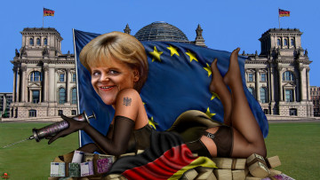 обоя евро ботокс, юмор и приколы, меркель, шприц, бундестаг
