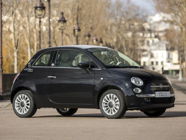 Обои картинки фото автомобили, fiat, 2014, guerlain, la, petite, robe, noire, 500, темный