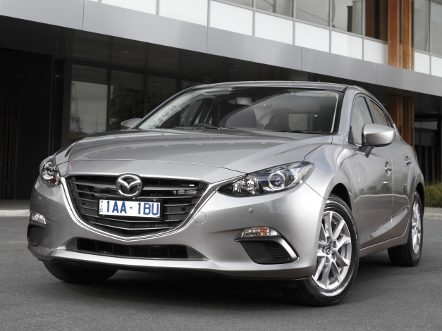 Обои картинки фото автомобили, mazda, bm, au-spec, hatchback, mazda3, светлый, 2013