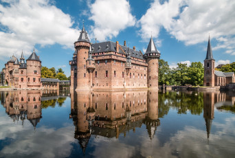 Картинка castle+de+haar +haarzuilens +in+the+netherlands города замки+нидерландов стены замок башни