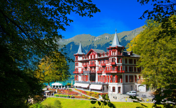 Картинка hotel+giessbach+brienz+швейцария города -+здания +дома пейзаж дом швейцария гостиница