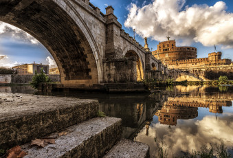 обоя castel st`angelo rome, города, рим,  ватикан , италия, мост, река