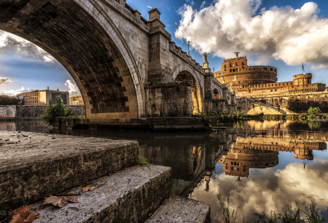 Обои картинки фото castel st`angelo rome, города, рим,  ватикан , италия, мост, река