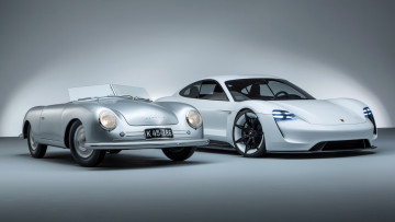 обоя porsche 356 porsche mission e, автомобили, porsche, 356, mission, e, ретро, электрокар, порше