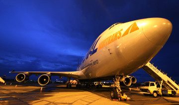 обоя boeing 747, авиация, пассажирские самолёты, авиалайнер