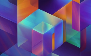Картинка 3д+графика абстракция+ abstract куб линии краски грань объём