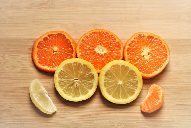 Обои картинки фото еда, цитрусы, мандарин, лимон, апельсин