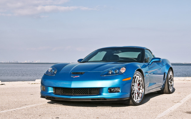 Обои картинки фото автомобили, corvette, z06, chevrolet, blue, 360