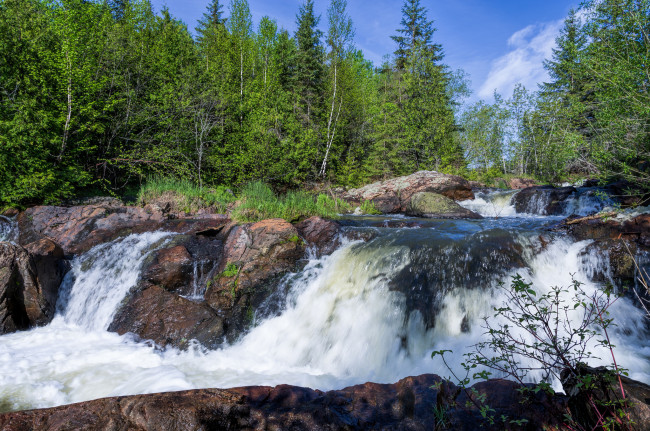 Обои картинки фото природа, водопады, водопад, река, лес