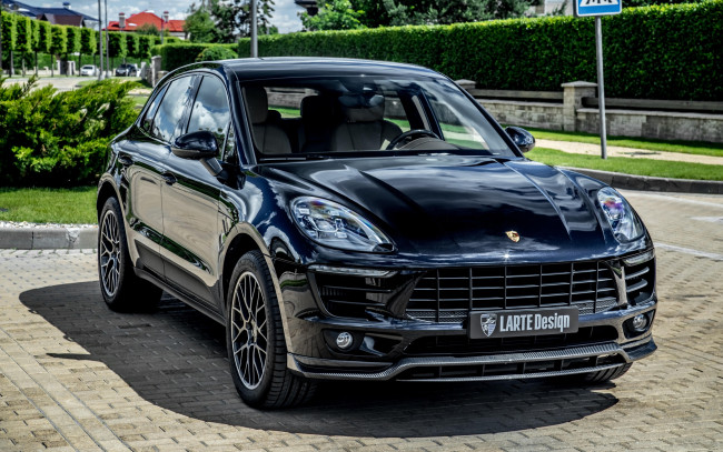 Обои картинки фото 2020 larte design porsche macan, автомобили, porsche, macan, larte, design, 2020, экстерьер, вид, спереди, черный, внедорожник, новый, немецкие