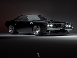 обоя автомобили, 3д, plymouth, hemi, cuda, barracuda, american, muscle, stance, classic, car