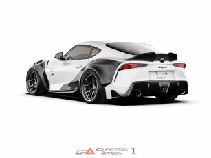 обоя автомобили, 3д, toyota, supra, a90, widebody, kit, stance, tuning, competition, carbon