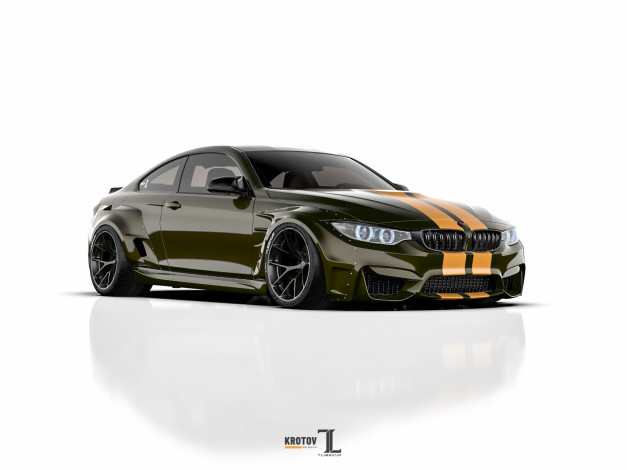 Обои картинки фото автомобили, 3д, bmw, m4, widebody, kit, stance, tuning