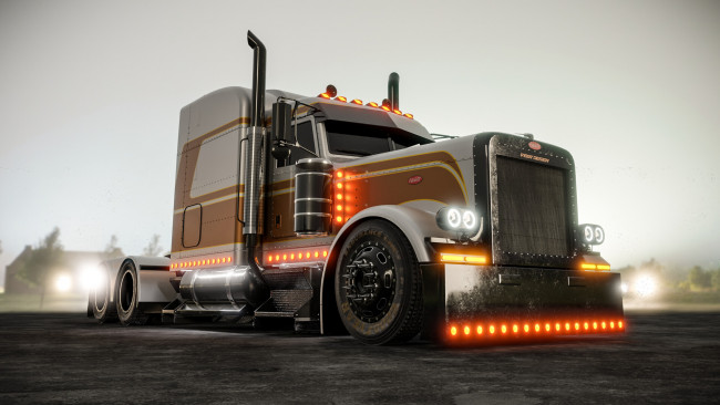 Обои картинки фото автомобили, 3д, peterbilt, 389, truck