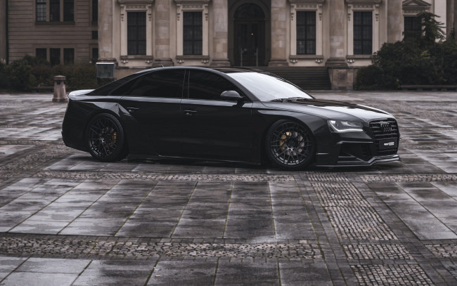 Обои картинки фото автомобили, 3д, audi, a8, d4, widebody, goliash, rotiform, wheels