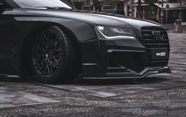 Обои картинки фото автомобили, 3д, audi, a8, d4, widebody, goliash, rotiform, wheels