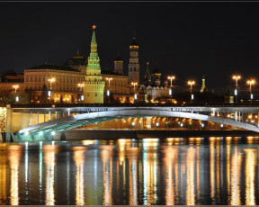 Картинка ночная столица города москва россия