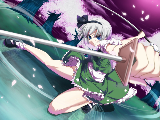 Обои картинки фото konpaku, youmu, аниме, touhou