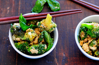 Картинка еда вторые+блюда цветная капуста брокколи приправа зелень второе блюдо