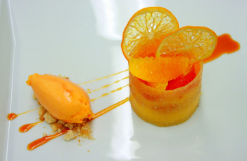 Картинка еда мороженое +десерты апельсин крем пирожное