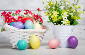 Картинка праздничные пасха цветы яйца праздник