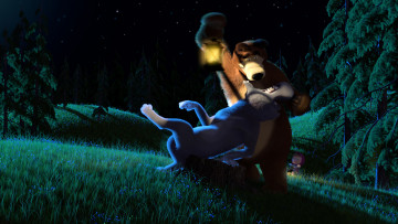 Картинка мультфильмы маша+и+медведь волк мишка маша