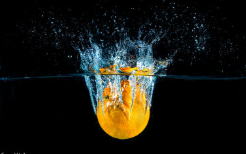 Картинка еда цитрусы апельсин брызги всплеск лимон вода цытрус