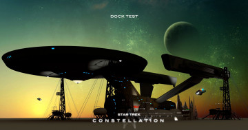 обоя star trek constellation, видео игры, - star trek constellation, стартовая, площадка, космический, корабль