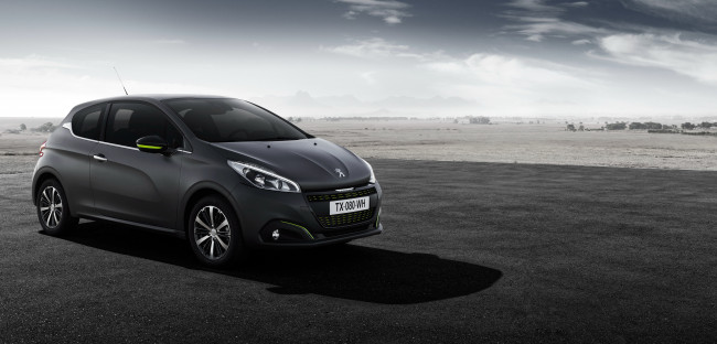 Обои картинки фото автомобили, peugeot, темный, 2015г, 3-door, 208