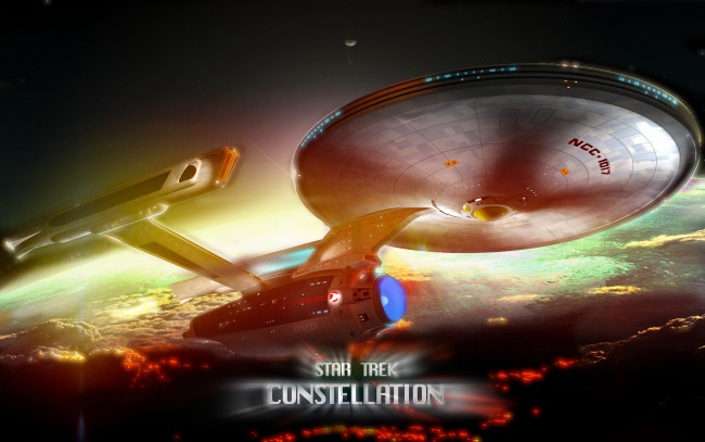 Обои картинки фото видео игры, - star trek constellation, планета, вселенная, полет, космический, корабль