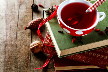 Картинка еда напитки +Чай книги чашка чай орех