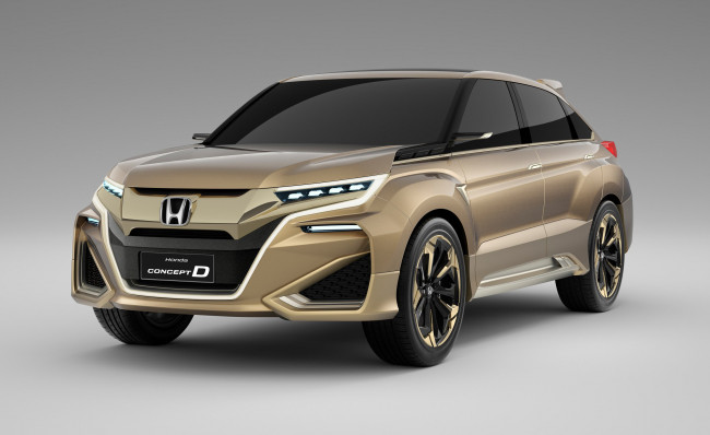 Обои картинки фото honda concept d 2015, автомобили, honda, 2015, платина, concept, d, серый, фон