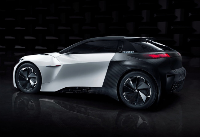 Обои картинки фото peugeot fractal concept 2015, автомобили, peugeot, fractal, concept, 2015, чёрный, фон, car