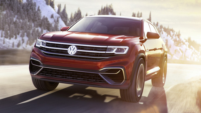 Обои картинки фото volkswagen atlas cross sport hybrid suv concept 2018, автомобили, volkswagen, 2018, concept, cross, atlas, suv, hybrid, sport