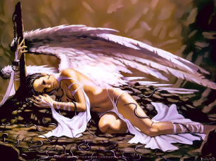 обоя календари, фэнтези, ангел, крылья, белый, змея, calendar, 2020
