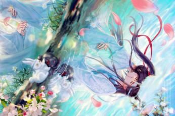 Картинка аниме mo+dao+zu+shi вэй усянь лань ванцзы кролики озеро отражение