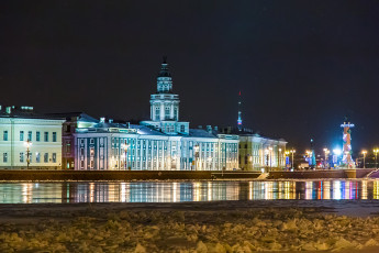 Картинка города санкт-петербург +петергоф+ россия кунсткамера санкт петербург дома река